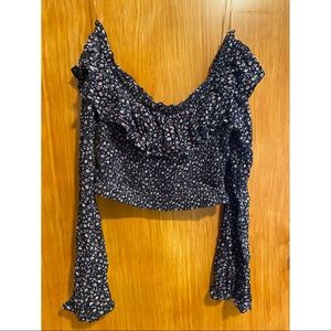 Cropped long floral long sleeve